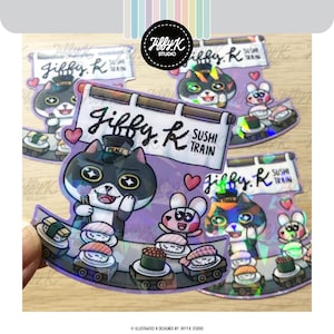Kawaii Vinyl Sticker - Jiffy.K Sushi Zug {versandfertig}