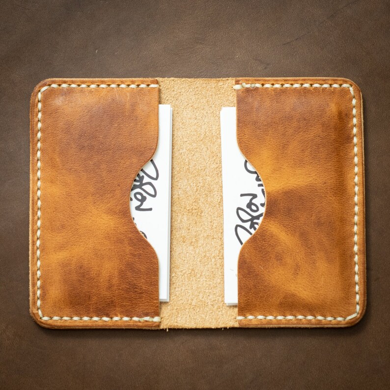 mens leather business card wallet