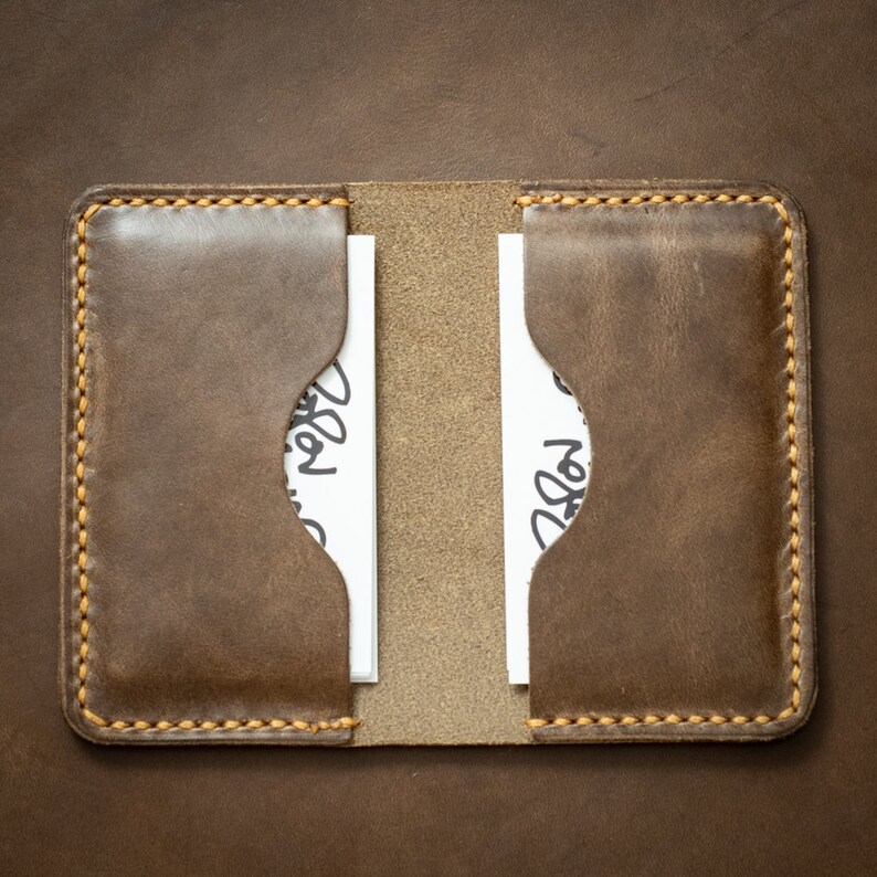 mens leather business card wallet