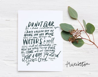 Isaías 43 No temas, porque yo te redimí, te puse nombre - Descarga instantánea de arte imprimible