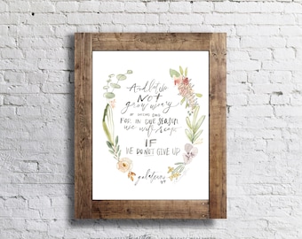 No nos cansemos Gálatas Floral Acuarela Descarga Instantánea Arte Imprimible