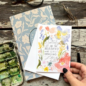 Psalm 90:14 Unfailing Love, Greeting Notecard,  Scripture, Sympathy Card, I&#39;m Praying for you, Encouragement, True Cotton