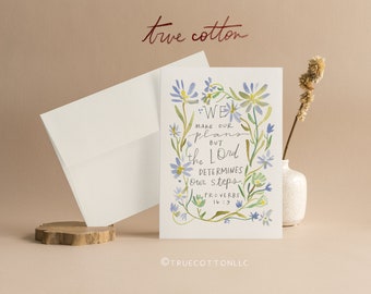 Proverbs 16 Greeting Notecard & envelope - Scripture Notecard, Happy Birthday, I'm Praying for you, Encouragement, Blank Notecard