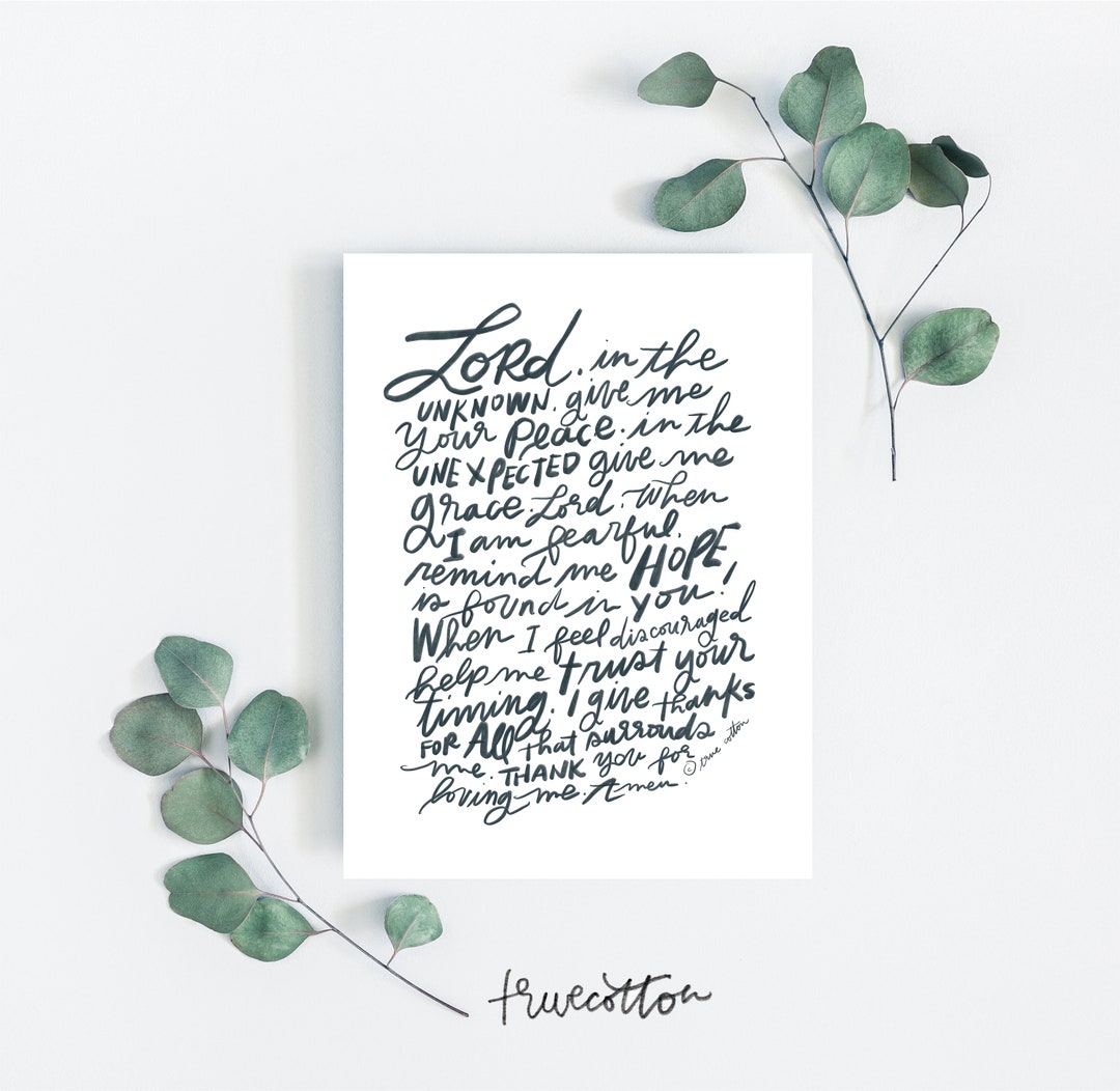 Peace Prayer Black and White Instant Download Printable Art - Etsy
