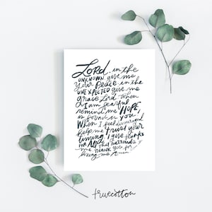 Peace Prayer Black and White Instant Download Printable Art