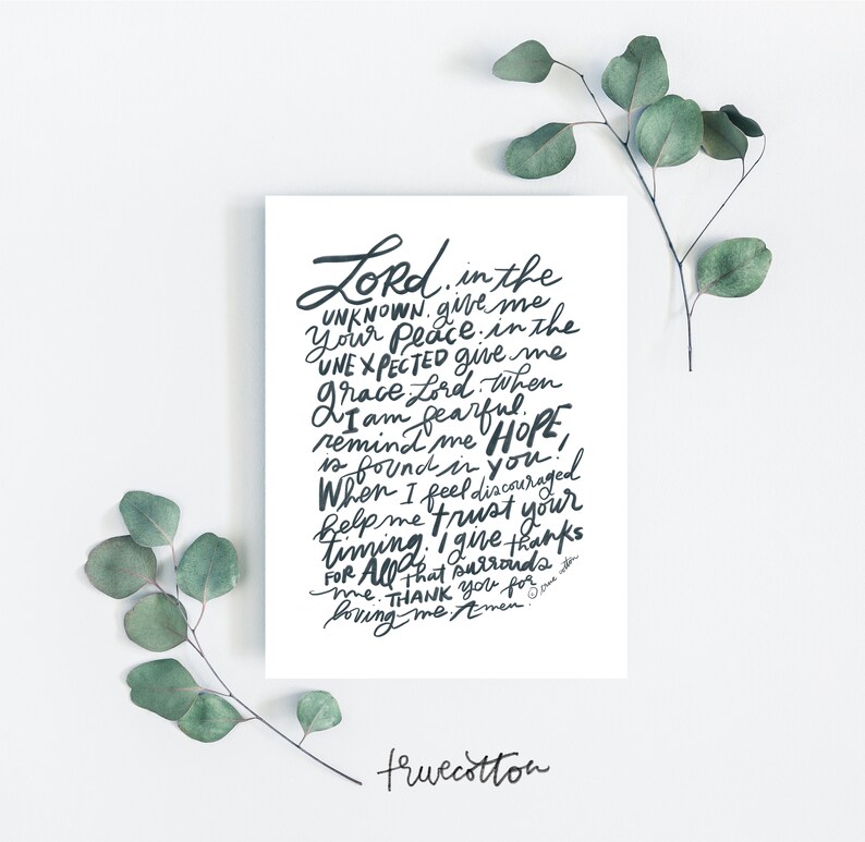 Peace Prayer Black and White Instant Download Printable Art