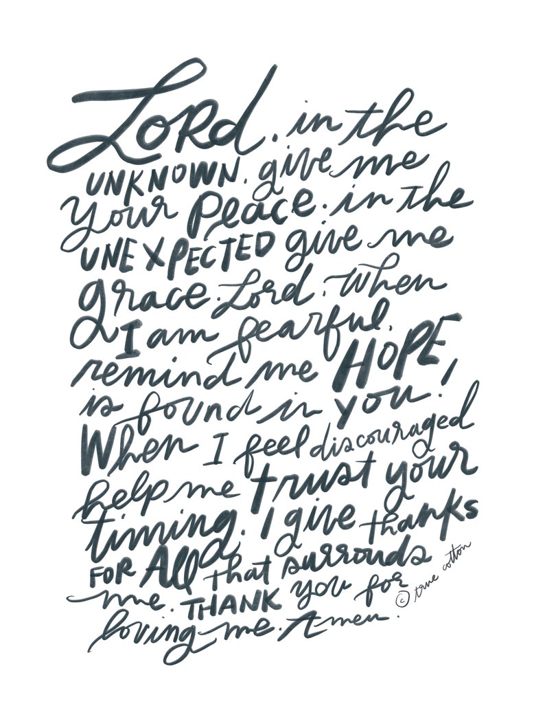 Peace Prayer Black and White Instant Download Printable Art