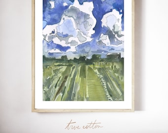 In the Field Watercolor Art PRINT