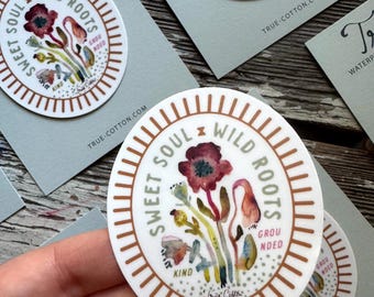 Sweet Soul Wild Roots Wildflower Sticker by True Cotton