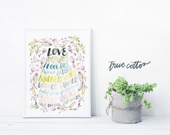 Fruit of the Spirit Watercolor Instant Download Printable Art