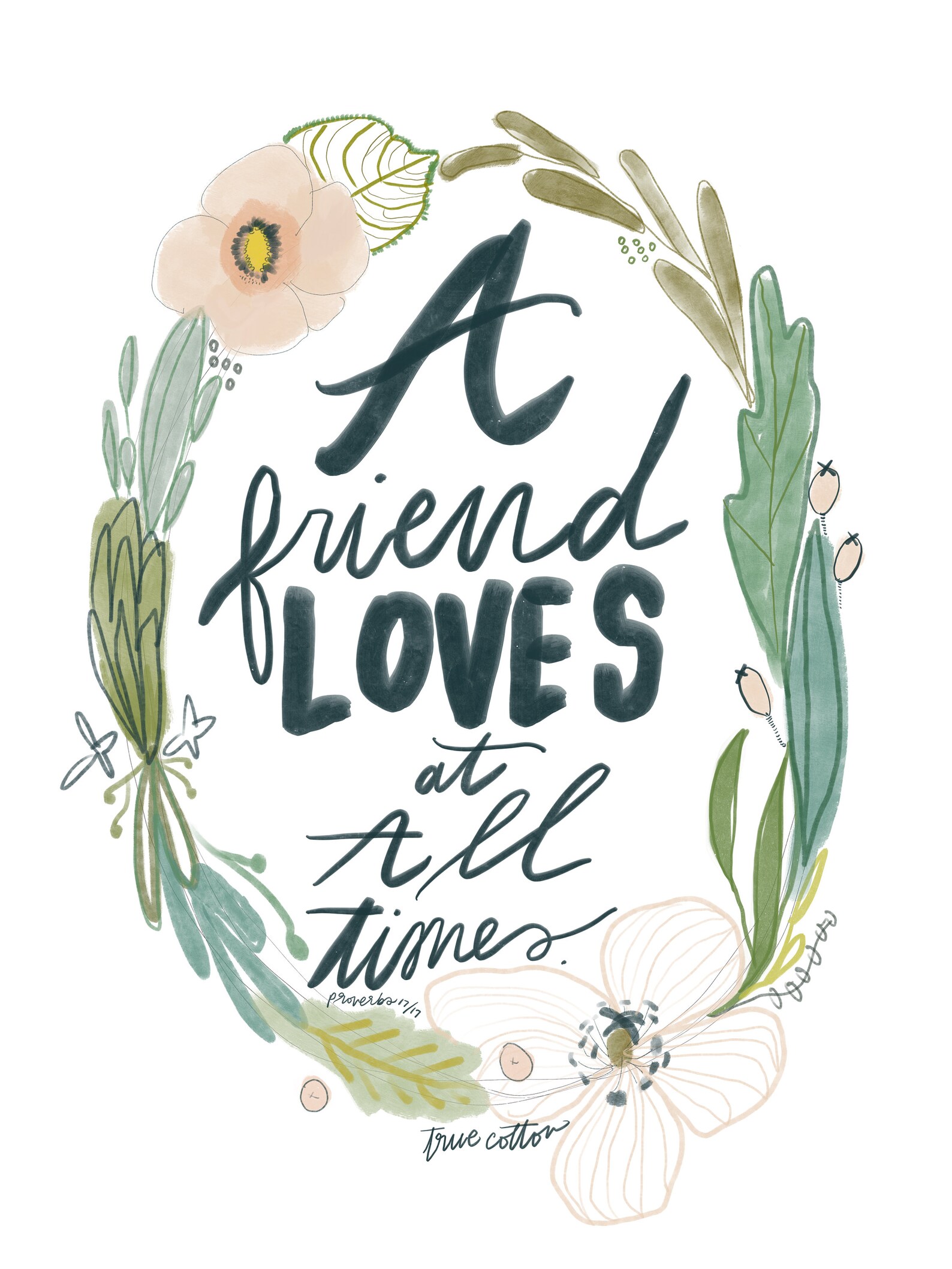 A Friend Loves at All Times Instant Download Printable Art Etsy