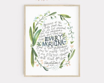 New Every Morning Lamentations 3  Watercolor and Ink Art PRINT