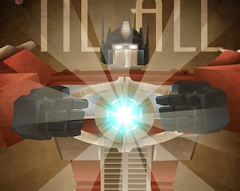 Til All Are One (Optimus Prime art deco)