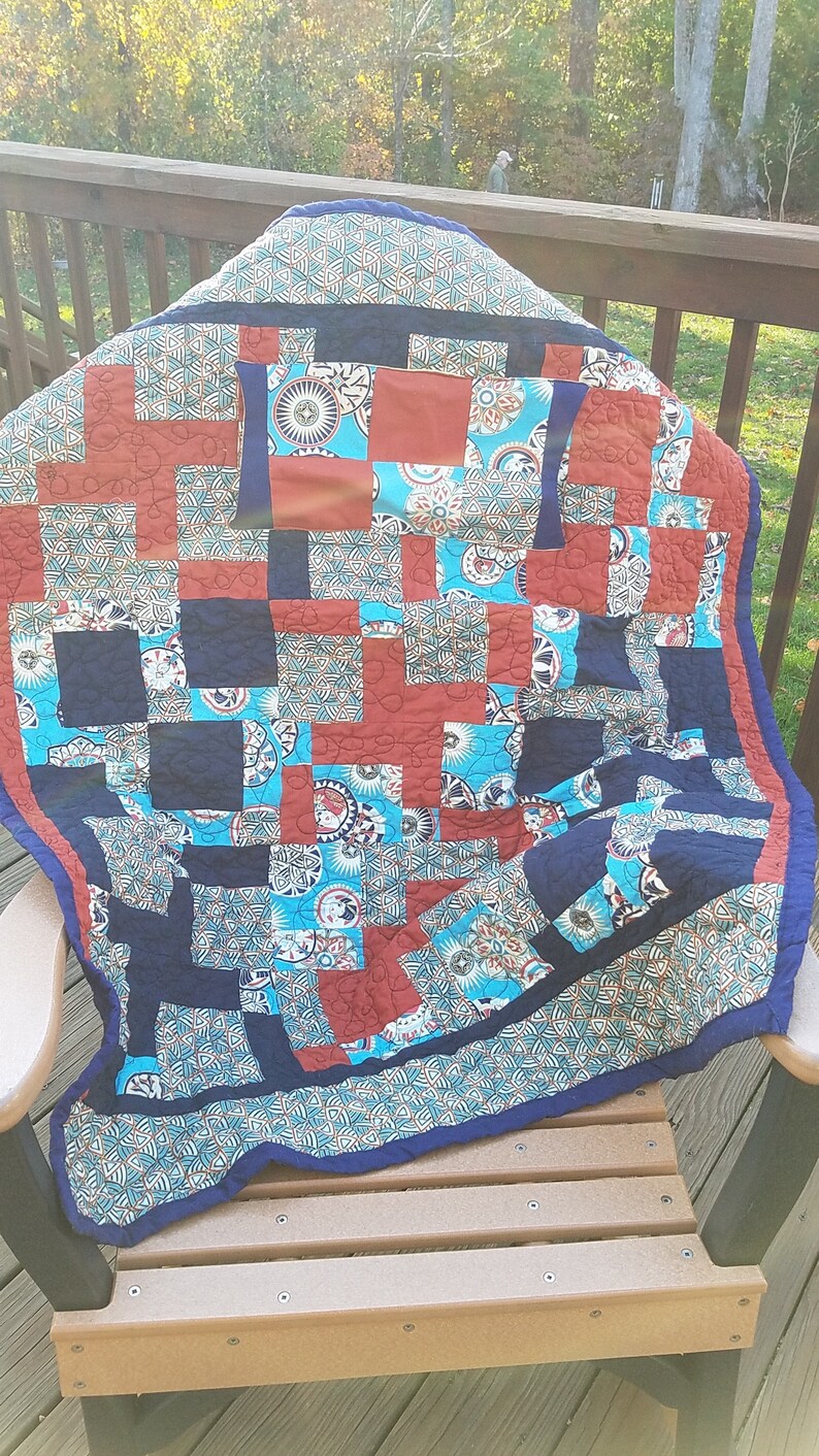 Pocket lap quilt wheelchair quilt elderly blanket navy Etsy