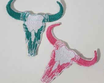 Western Skull  Iron-On Applique Patches