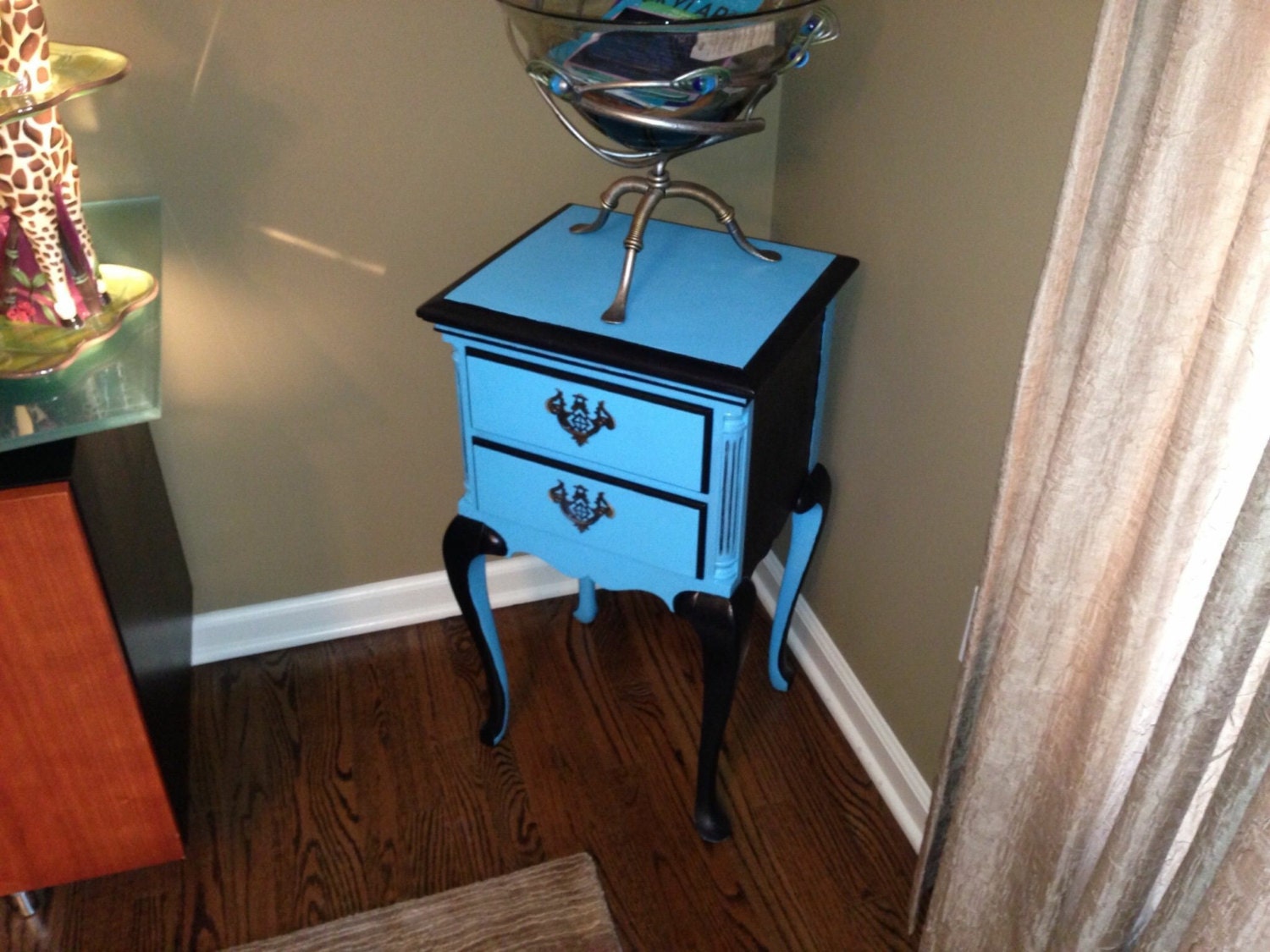 Chalk painted side table Etsy
