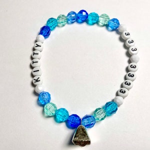 Custom Cat Kitten Beaded Collar Necklace Personalized Name Phone Number Bell Breakaway Evil Eyes Rainbow Colorful Crosses