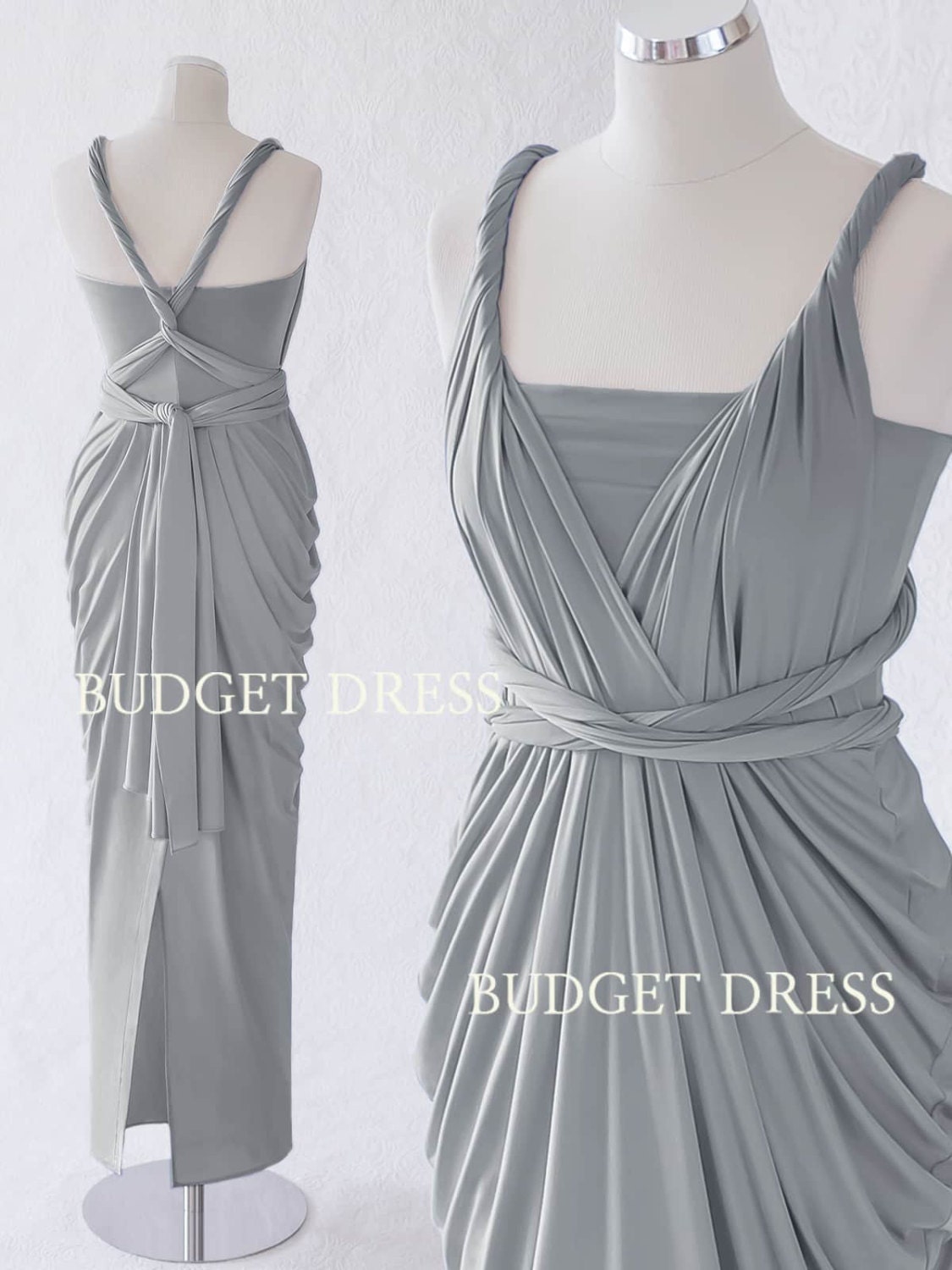 Ash Grey long MULTI dress - Top To Bottom Fashion