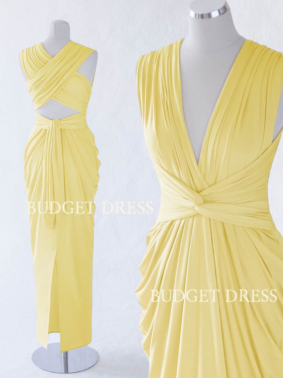 Yellow grecian best sale dress