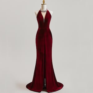 Dark Red Flowy Prom Dress - Etsy Dark Red Flowy Prom Dress - Etsy
