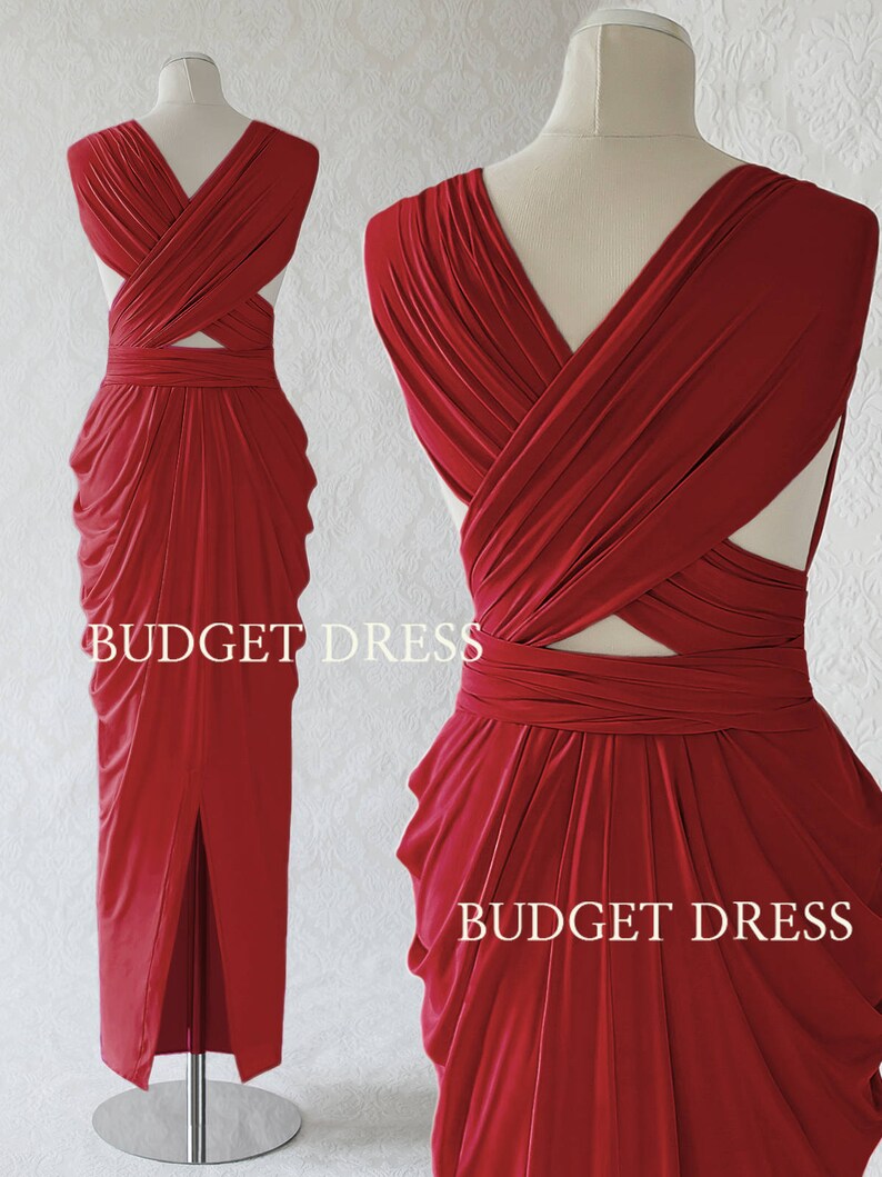 marsala red infinity dress Infinity Dress Convertible Formal Multiway Wrap Bridesmaid Dress Evening  Wedding Party Black Tie Gala Floor Length LONG Knee Length SHORT