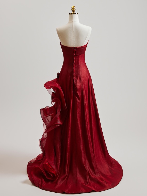 green emerald velvet dress Terrific Red Evening Dress