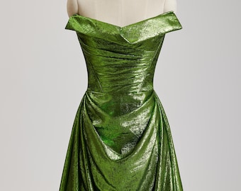 Abito da ballo verde, abito da ballo a trapezio, abito da ballo lungo, abito da sera formale, abito da sposa, abito da sposa verde, abito da sposa colorato