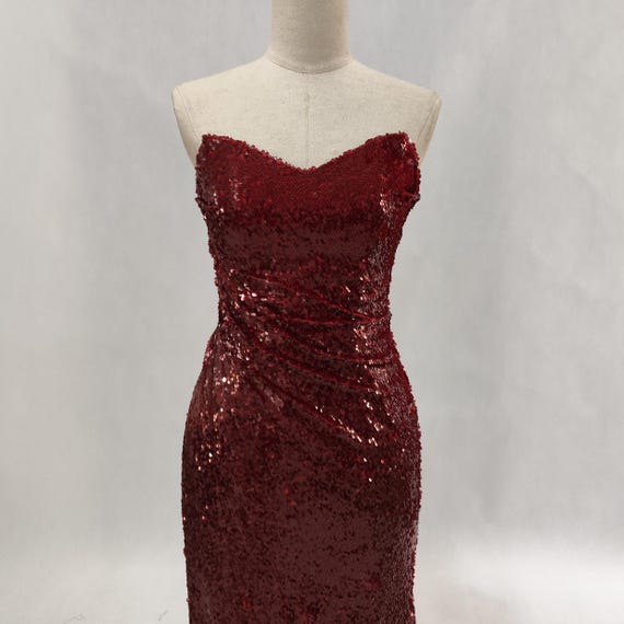 Dark Red Prom Dress with Detachable Train, Long Mermaid Prom Dress, Prom Dresses wit Slit, Colored Wedding Dress, Dark Red Wedding Dresses