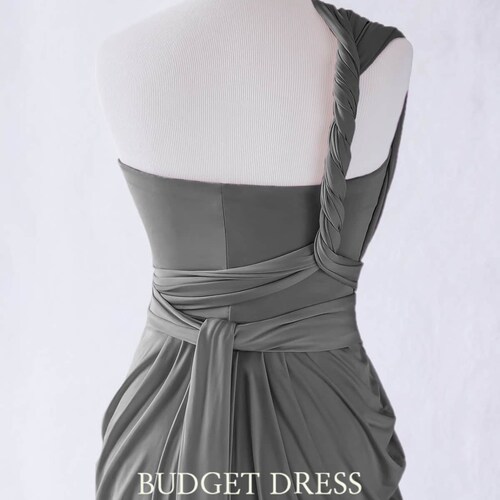 charcoal grey infinity dress Charcoal Gray Infinity Dress Bridesmaid Multiway Convertible Dress Made in USA