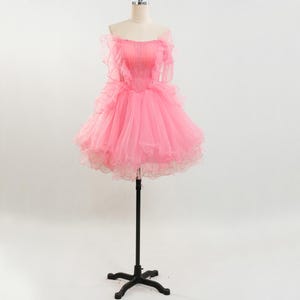 Rosa Tüll Off-Shoulder Partykleid - Perfekt für besondere Anlässe, kurzes Abschlussballkleid, Cocktailkleid, Abendkleid, Abiballkleid