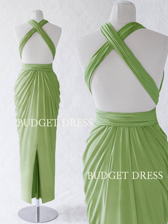 moss green gown