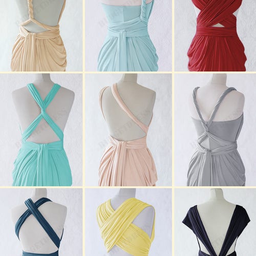 Sand Champagne Convertible Bridesmaid Dress, Long Infinity Greek