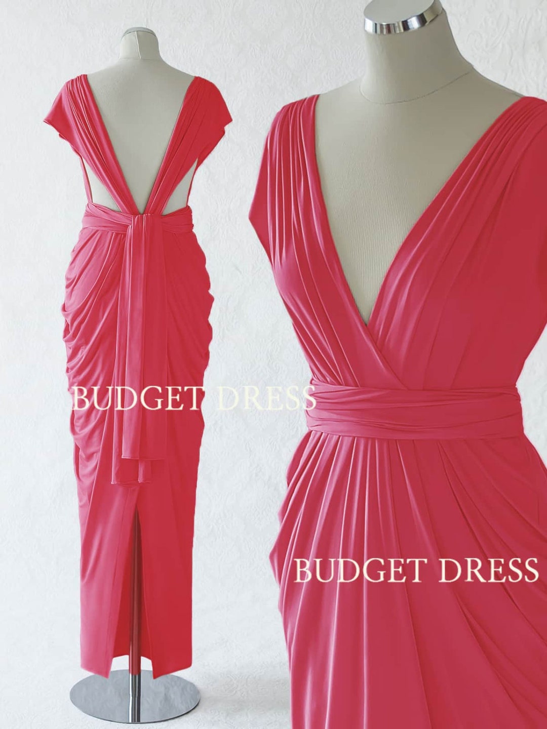 Watermelon Red Infinity Dress Long Multiform Bridesmaid - Etsy