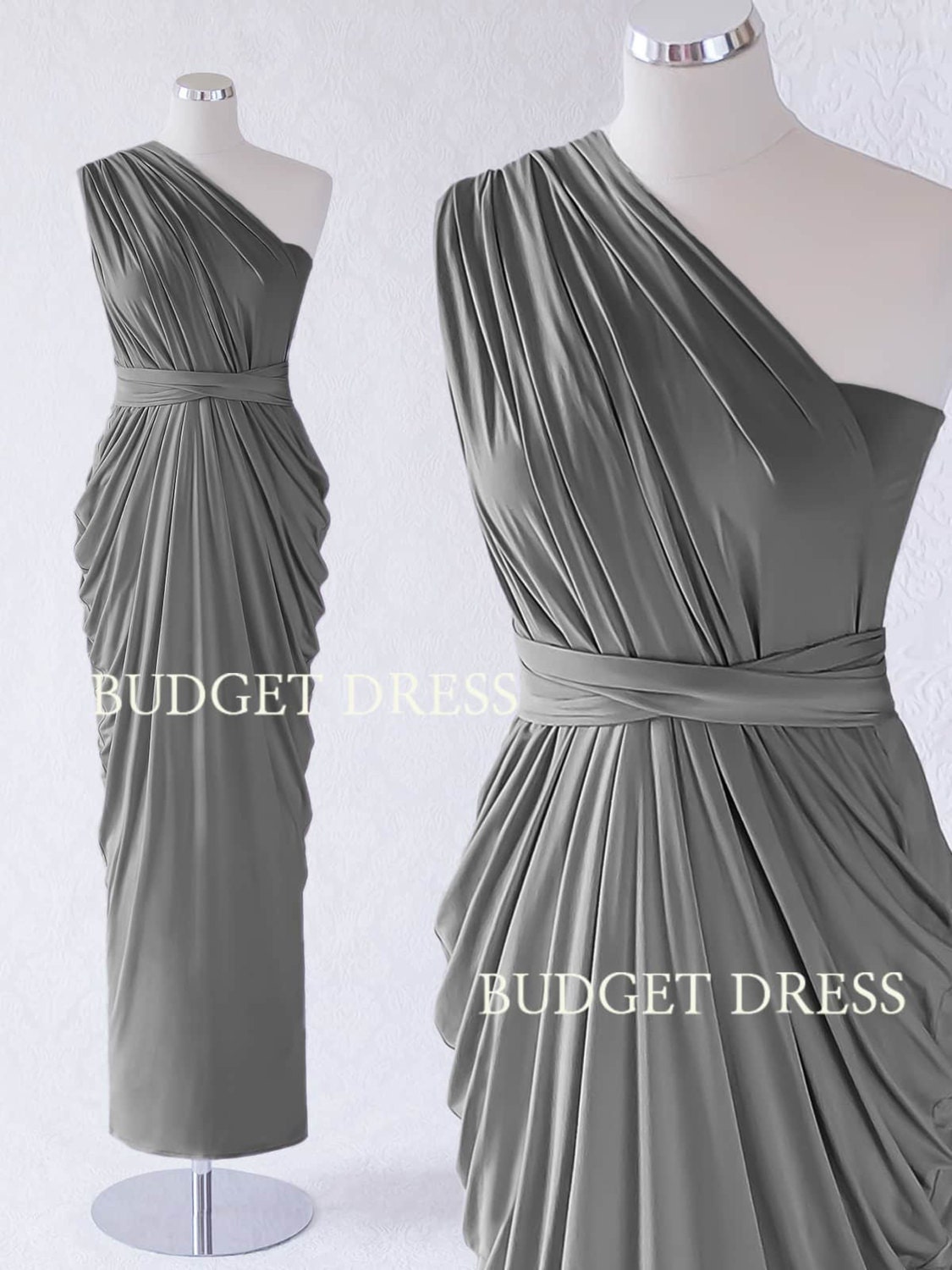 Charcoal Grey Infinity Bridesmaid Dress Transformer Maxi Prom - Etsy