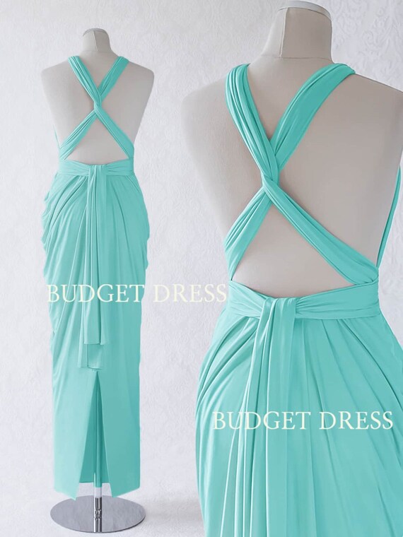 Turquoise Teal Infinity Bridesmaid Dresses Blue Maxi Prom Etsy