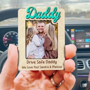 Personalized Drive Safe Daddy Car Visor Clip, Custom Photo Car Visor Clip, Picture Frame, Gift ...