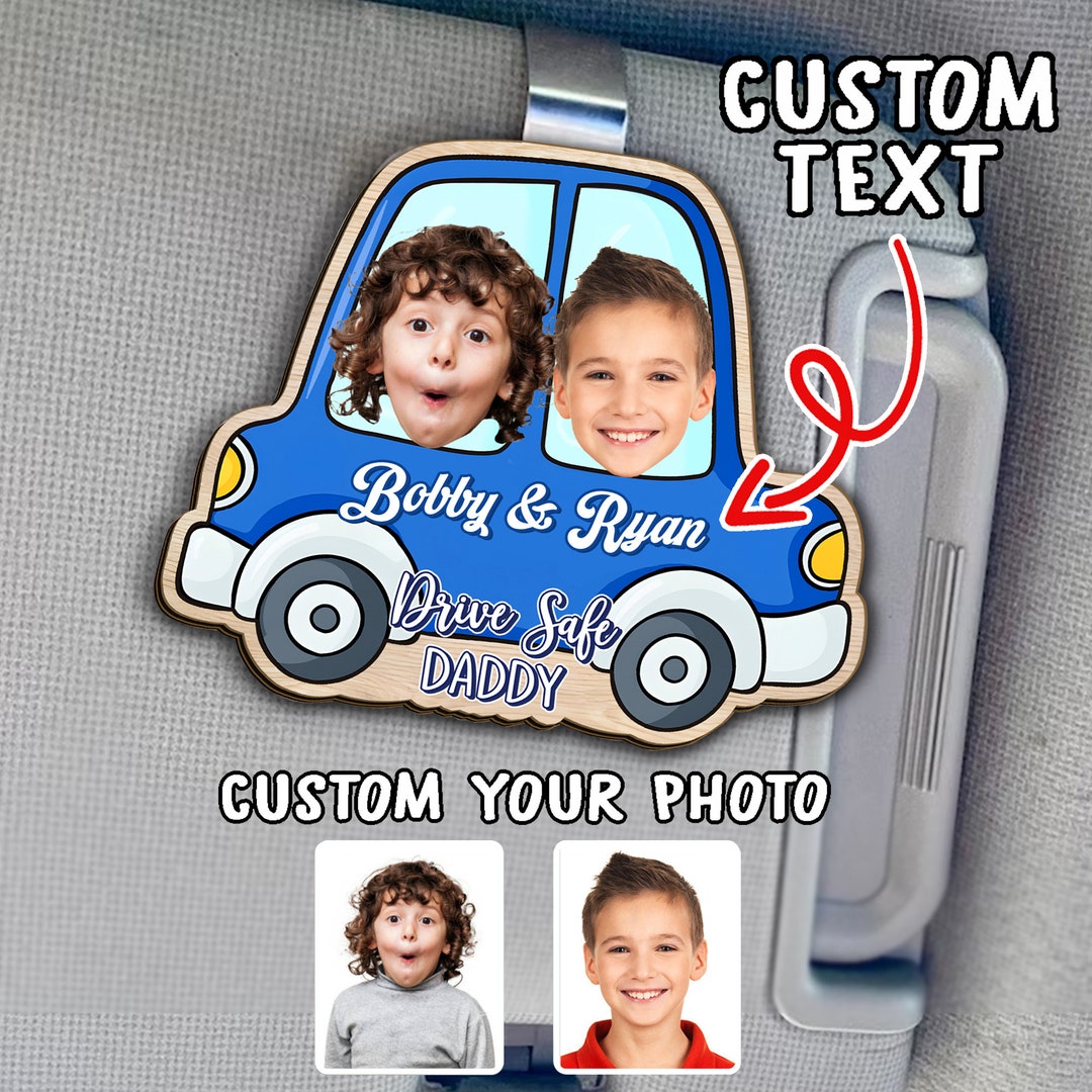 Personalized Photo Drive Safe Daddy Gift, Custom Car Visor Clip Photo, Fathers Day Picture Frame ...