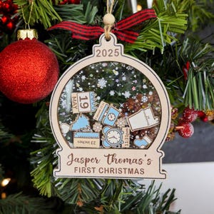 Personalized Babys First Christmas Ornament 2025, Custom New Baby Gift, 4D Shake Babies Ornament, Baby Shower Gift, Baby Name Xmas Keepsake