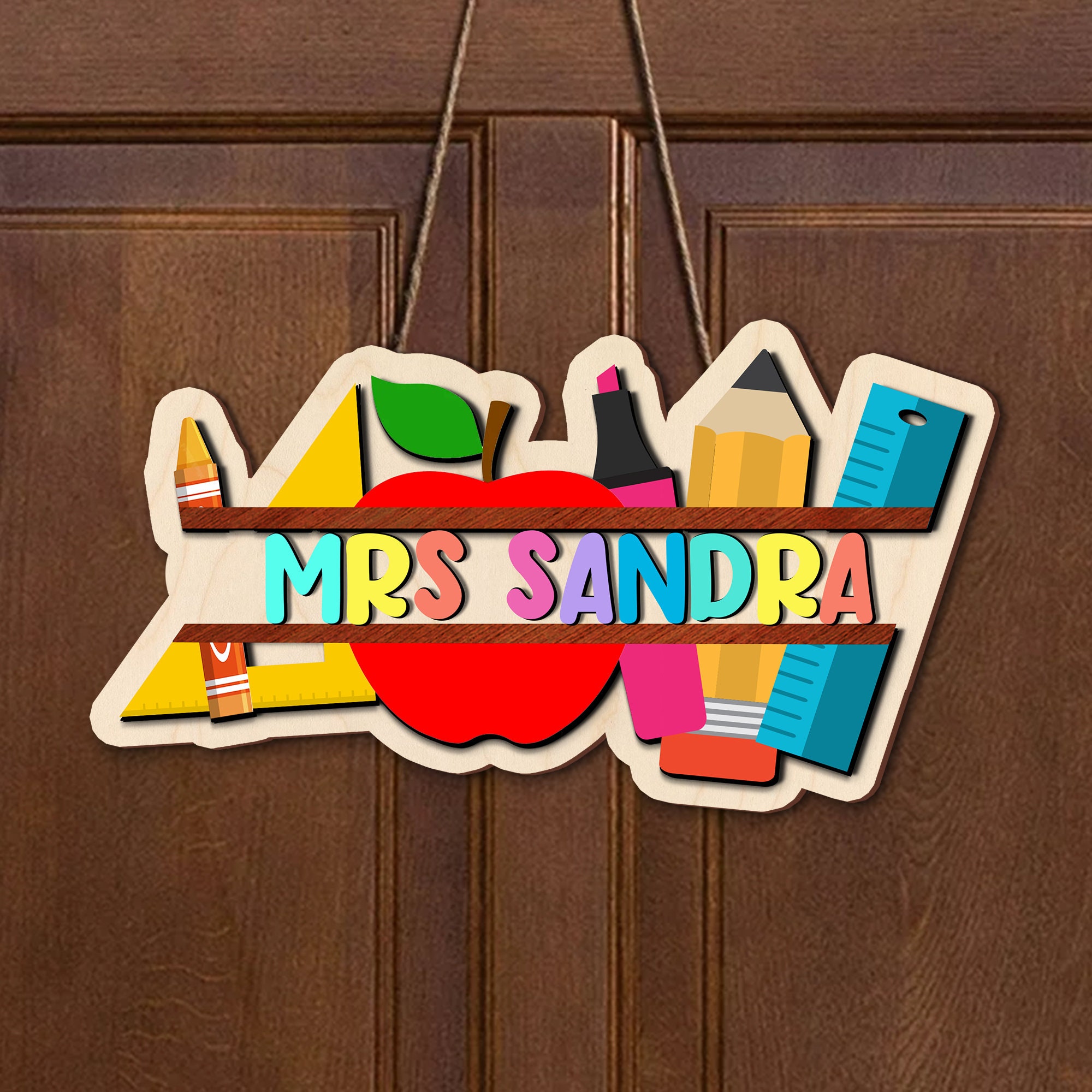 Custom 3D Teacher Door Sign, Personalized Back to School Gift, Teacher ...