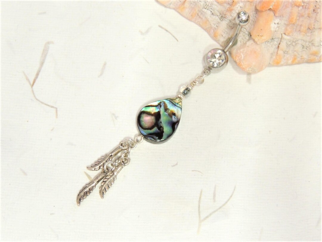 Abalone Shell Belly Ring, Belly Button Jewelry, Unique Belly Ring ...