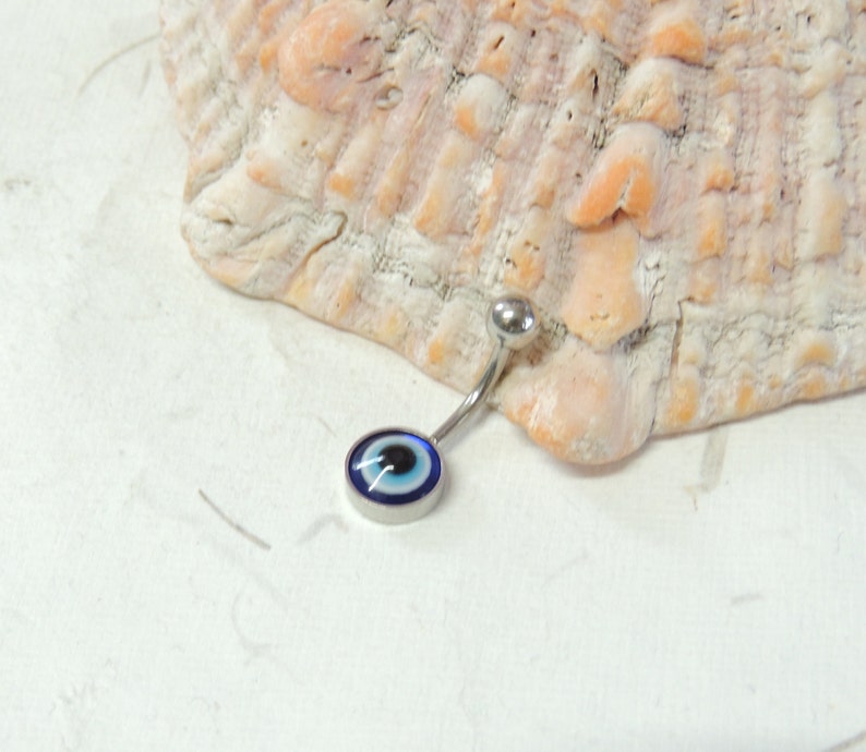 Evil Eye Belly Button Navel Ring Simple Non Dangle Belly Button Ring Spiritual Protection Jewelry Navel Piercings All Seeing Eye