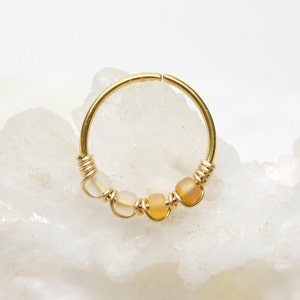 Gold Ombre Nose Hoop Nose Ring, Thin Small Nose Hoop Cartilage Hoop, Conch Hoop Earring, 20g, Boho Jewelry