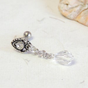 Crystal Tragus Helix Cartilage Earring, Helix Earring, 16g Surgical Steel Barbell, Cartilage Earring, Helix Barbell
