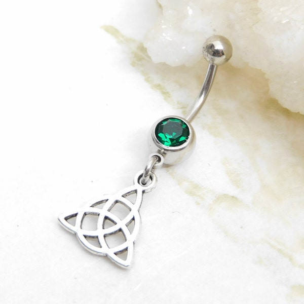 Celtic Knot Belly Ring, Unique Belly Rings, Celtic Belly Ring, 14g Surgical Steel, Body Jewelry, Trinity Knot