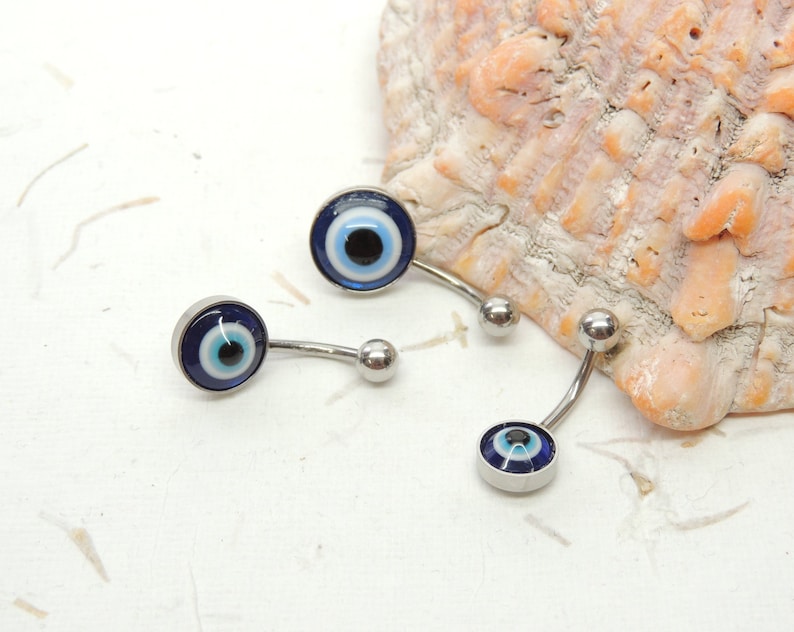 Evil Eye Belly Button Navel Ring Simple Non Dangle Belly Button Ring Spiritual Protection Jewelry Navel Piercings All Seeing Eye