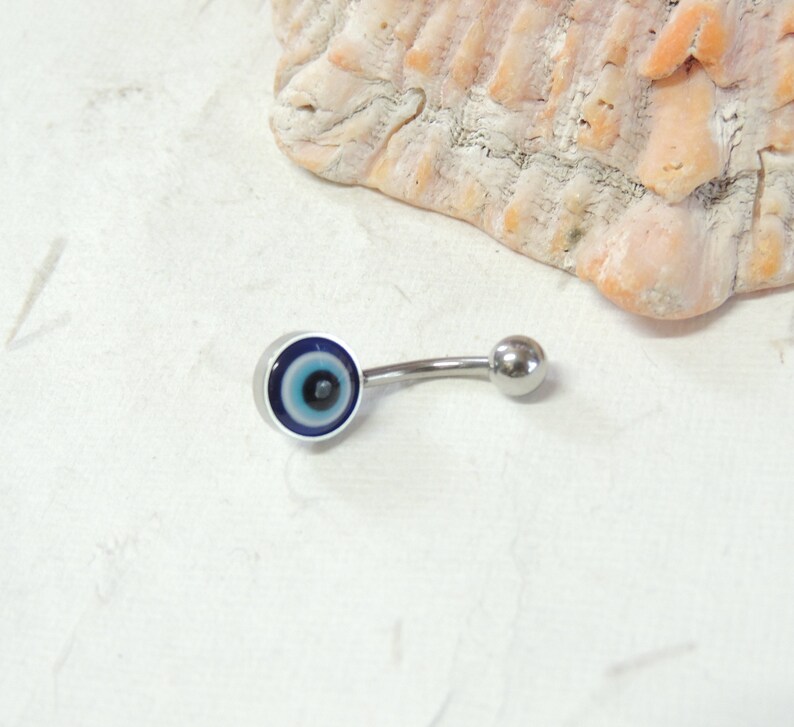 Evil Eye Belly Button Navel Ring Simple Non Dangle Belly Button Ring Spiritual Protection Jewelry Navel Piercings All Seeing Eye