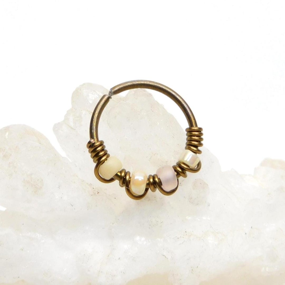 Snug Nose Rings Bronze Niobium Snug Fitting Nose Hoop Ring, 20g 8mm 10mm Nose Hoop ...
