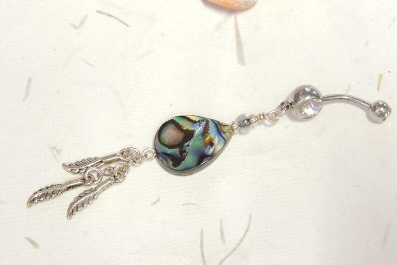 Abalone Shell Belly Ring, Belly Button Jewelry, Unique Belly Ring ...