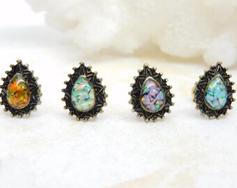 16g Boho Tribal Cartilage Earring Barbell with Opal Center You Choose Opal Color, Body Jewelry, Opal Body Jewelry, Boho Tribal Jewelry