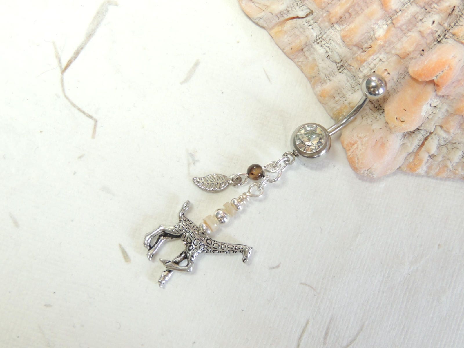 Giraffe Belly Button Ring Belly Button Jewelry Dangle Belly Etsy